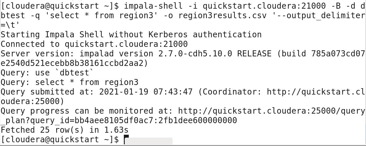Apache Impala – Export Query Results To A File – Big Data & SQL