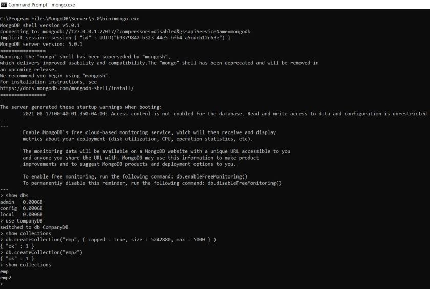 CreateDatabaseAndCollection