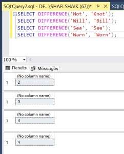 DIFFERENCE function in SQL Server – Big Data & SQL