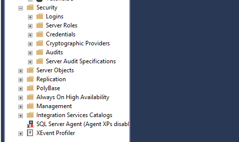 SQL Server Objects – Object Explorer – Big Data & SQL
