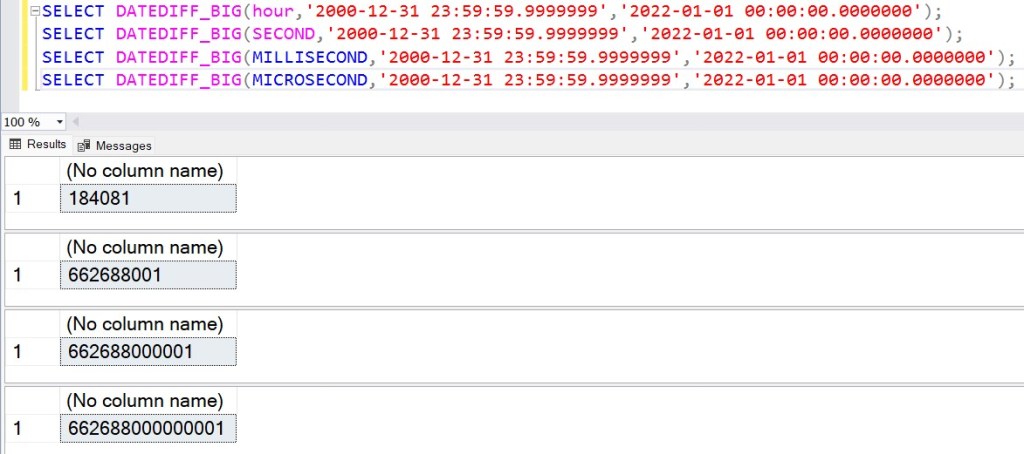 DATEDIFF_BIG Function in SQL Server – Big Data & SQL